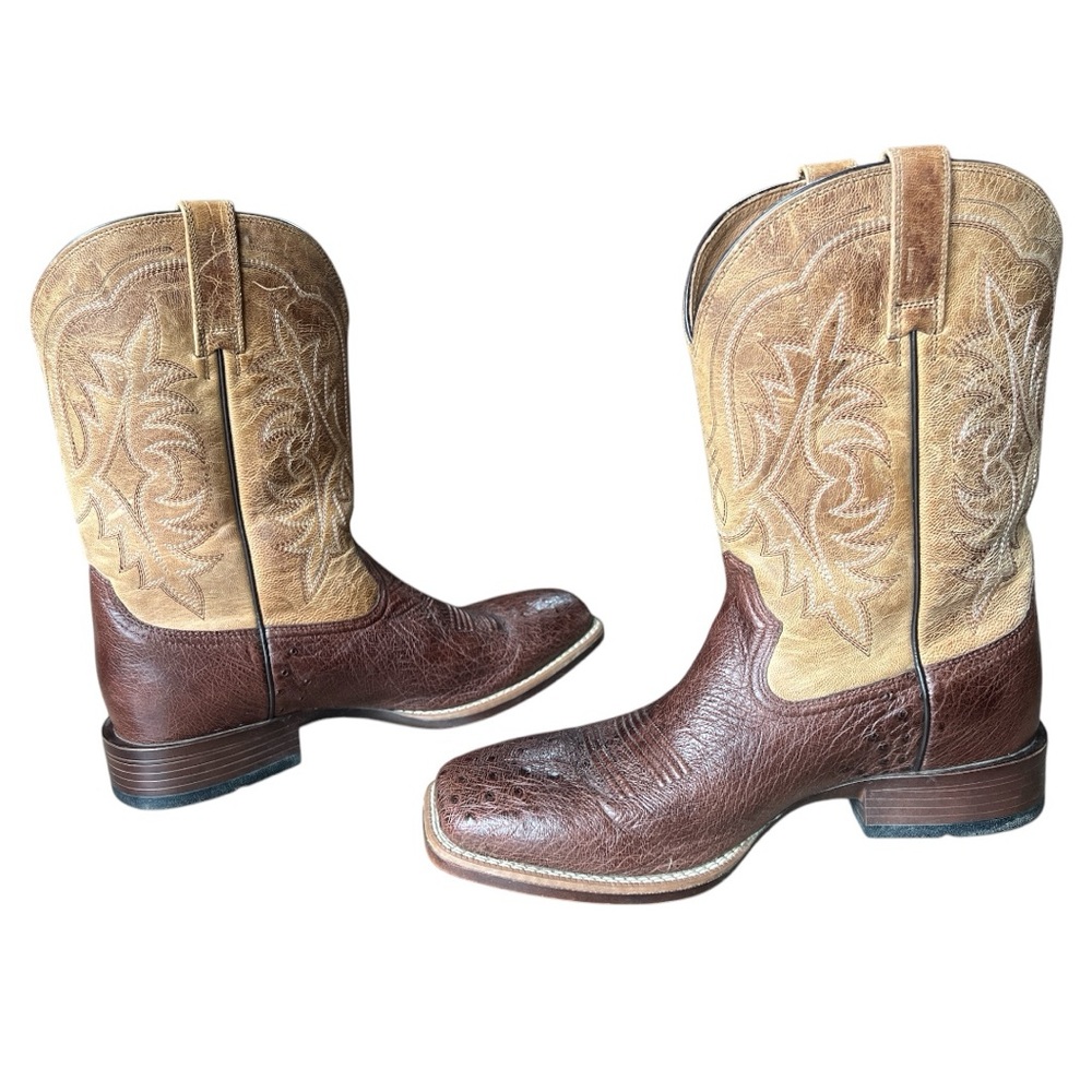 Ariat Men’s Night Life Ultra Ostrich Western Square Toe Boots Antique Tabac, 12 - Picture 3 of 11